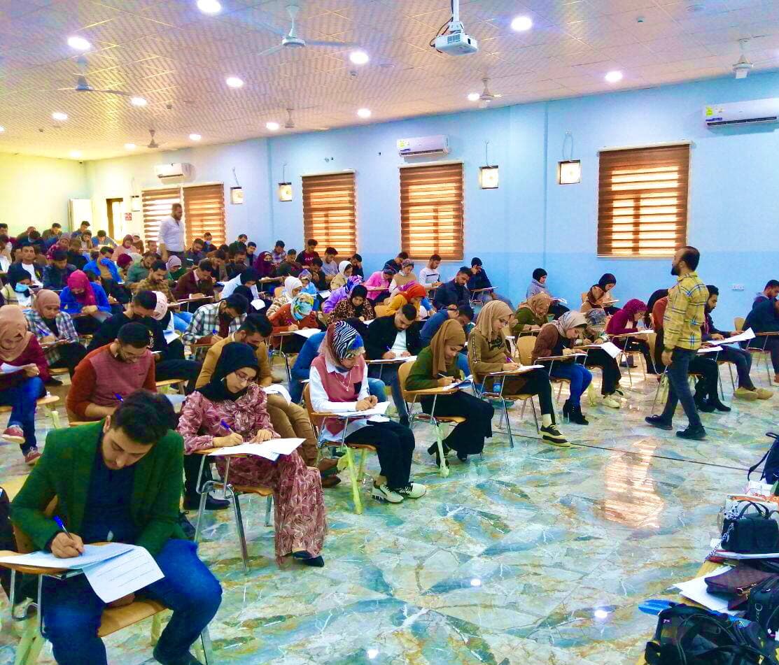 Part of the exams of the first month of the first course of the Department of Dentistry at Al-Mustaqbal University College