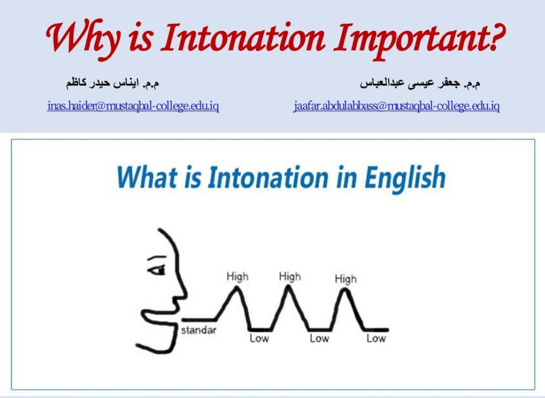 Why is Intonation Important? 