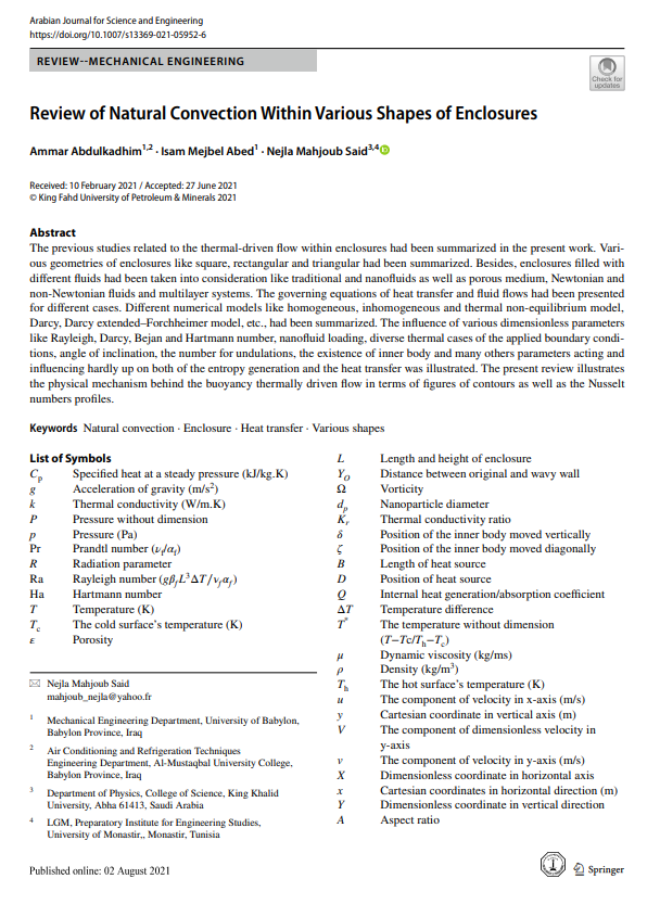 Review of Natural Convection Within Various Shapes of Enclosures