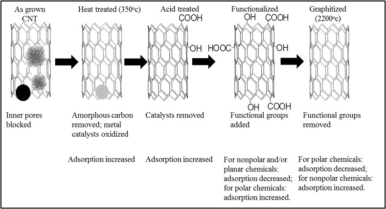 مقالة علمية بعنوان (The Adsorption of Organic Compounds by Carbon Nanotubes)