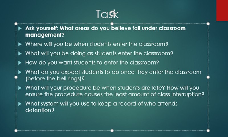 دورة تدريبية بعنوان lesson planning and classroom management