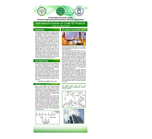 بوستر بعنوان " Hydrodesulfurization of crude oil products "