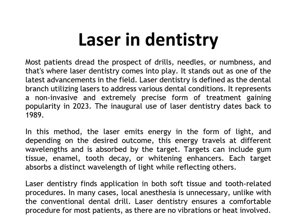 Laser in dentistry