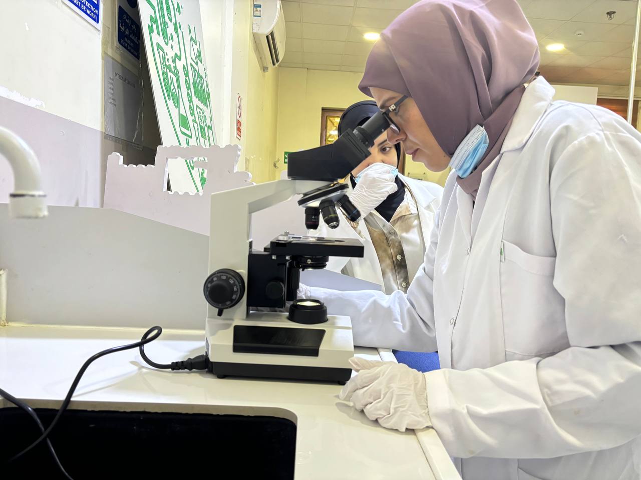 ورشة علمية عن صبغة كرام وكيفية تمييز البكتريا الموجبه عن السالبة لصبغة كرام