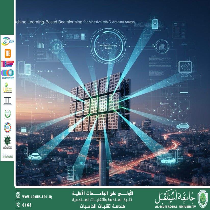 Machine Learning-Based Beamforming for Massive MIMO Antenna Arrays استخدام الشبكات العصبية لاختيار توجيه الحزم بدقة، مما يحسن الاستقبال والتغطية.