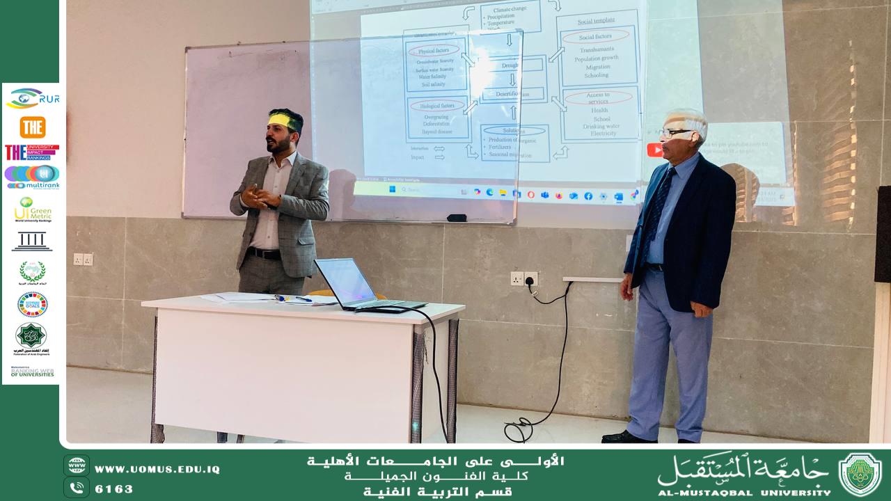 ورشه بعنوان "التصحر في العراق" في كلية الفنون الجميله _قسم التربيه الفنيه.