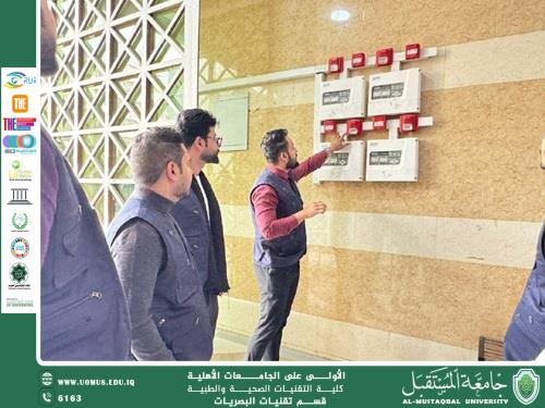 ورشة عمل للتدريسي م.م. سامر حسين محمد بعنوان ( نظام إطفاء الحرائق وأنواع الطفايات في جامعة المستقبل)