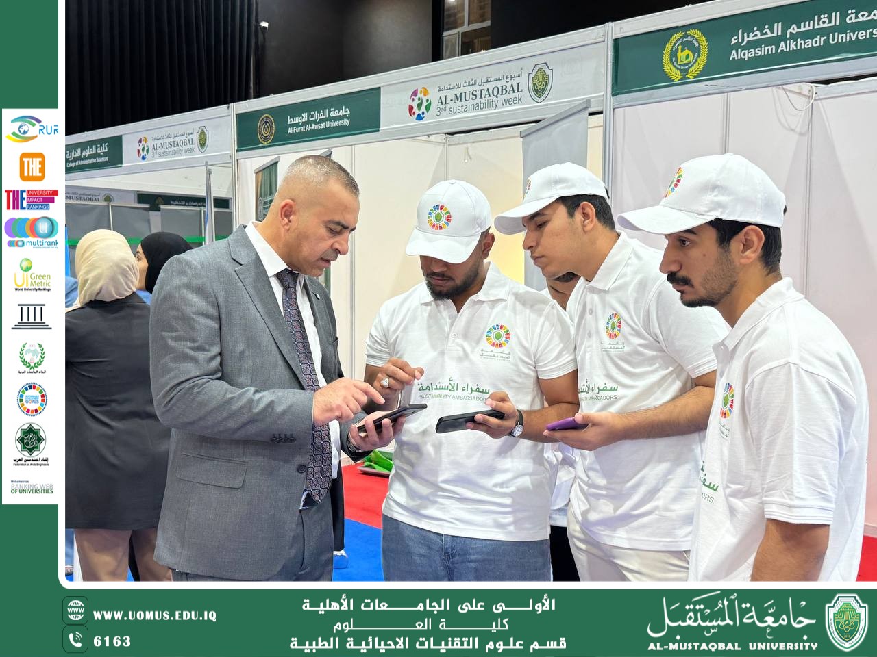 Sustainability Ambassadors Students Participate in Preparing the Booth for the Department of Medical Biotechnology as Part of Sustainability Week Activities”