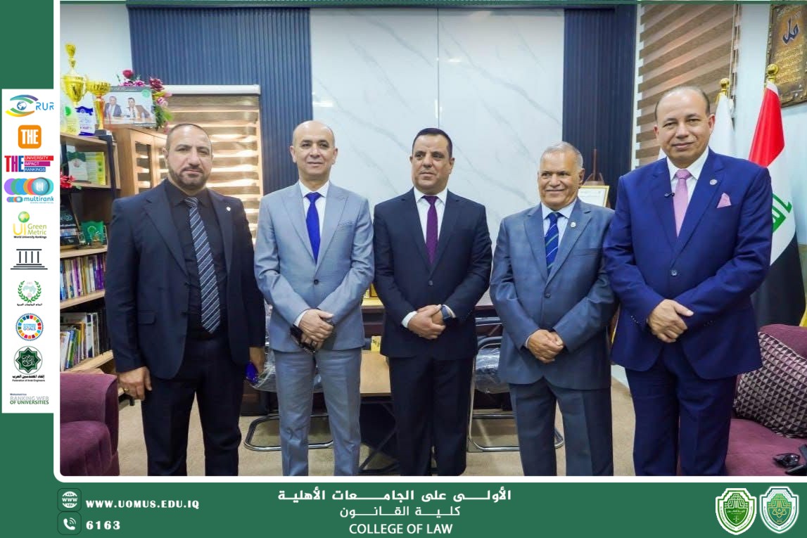 The President of Mansoura University visits the College of Law at Al-Mustaqbal University.