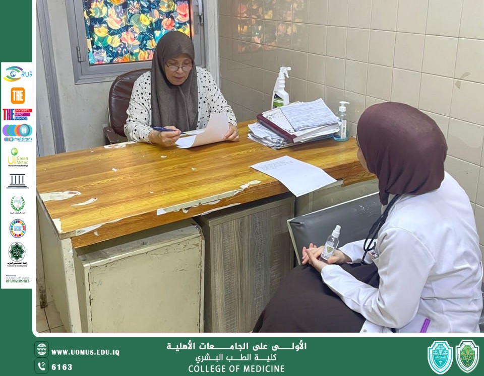 مشاركة تدريسية من كلية الطب في الامتحان السريري للمرحلة السادسة لمادة طب الأطفال بكلية طب في جامعة بابل
