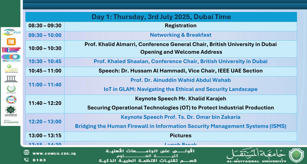 جامعة المستقبل تبرز في مؤتمر ICCR 2025 بدبي عبر مشاركة علمية فاعلة لمسؤول جودة قسم الأنظمة الطبية الذكية