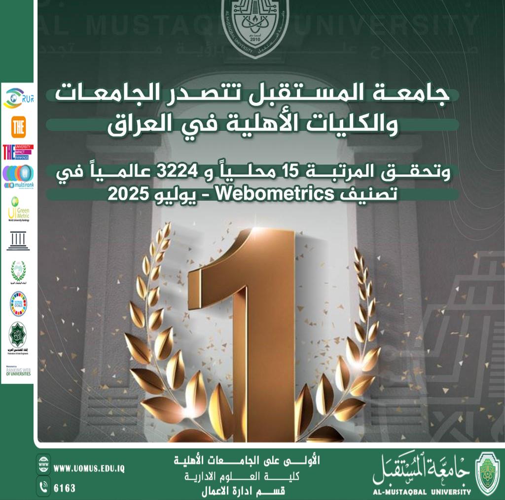 جامعة المستقبل تتألق: صدارة الجامعات الأهلية وتقدم ملحوظ في تصنيف Webometrics يوليو 2025