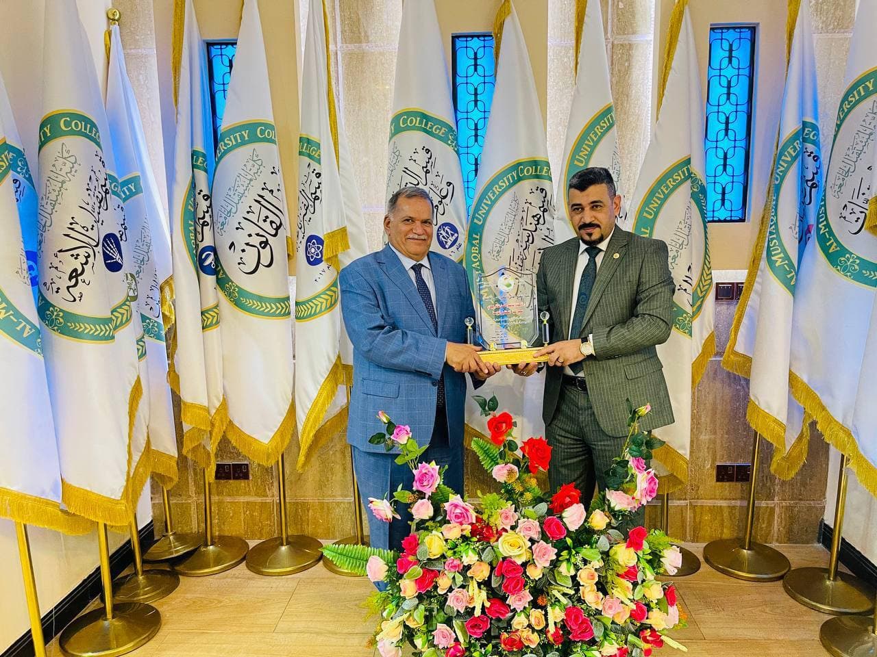 السيد عضو مجلس النواب العراقي الدكتور حسن المسعودي يزور كلية المستقبل الجامعة 