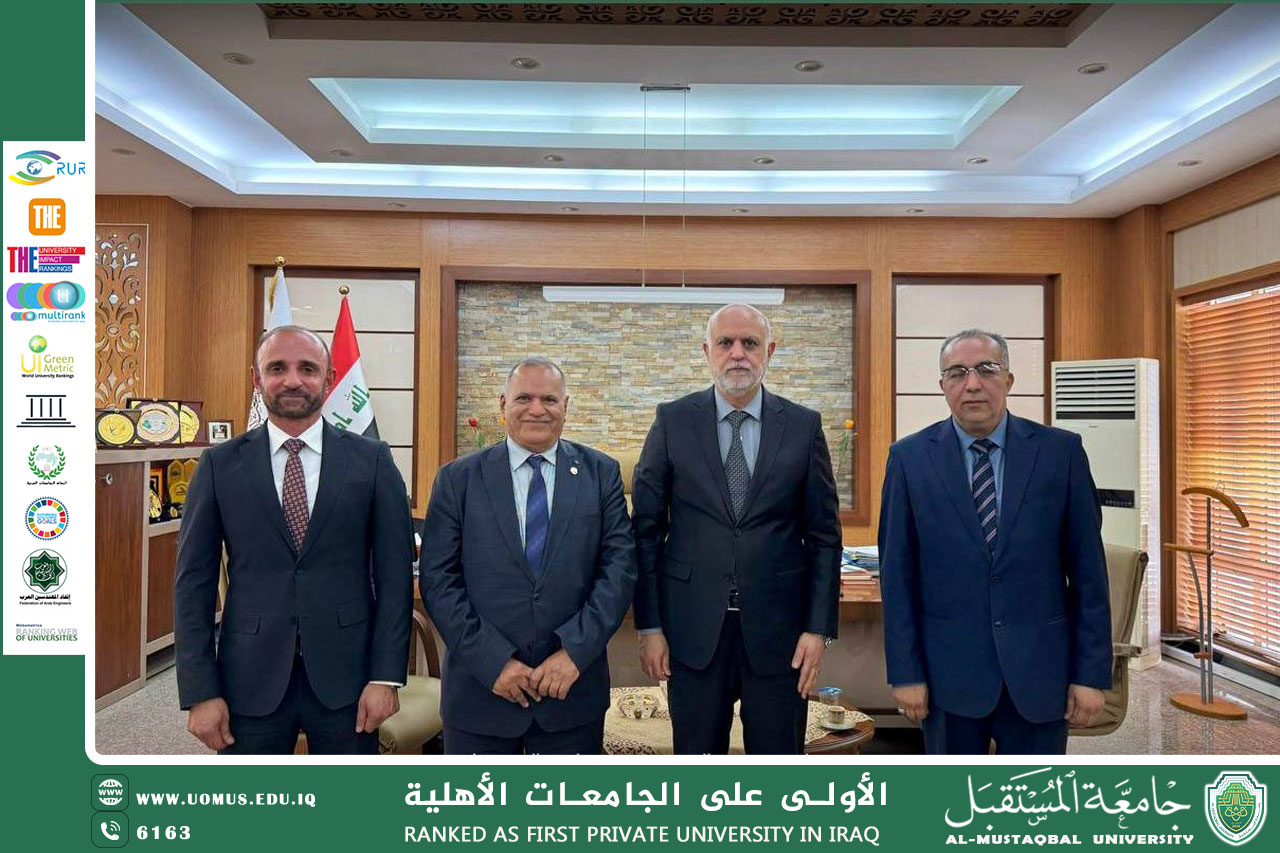 رئيس جامعة المستقبل مشرفًا على رسالة دكتوراه في كلية الهندسة بجامعة النهرين